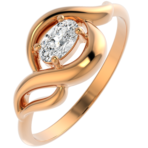 Кольцо из розового золота с фианитом 210692.14K.R