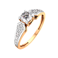 Кольцо из розового золота с фианитом 2101266.14K.R