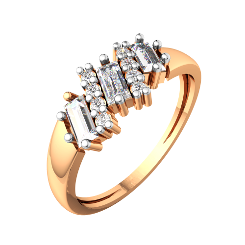 Кольцо из розового золота с фианитом 2101060.14K.R фото 2