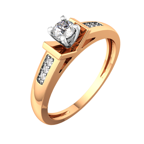 Кольцо из комбинированного золота с бриллиантом 2D00270.14K.B.ZZ фото 2