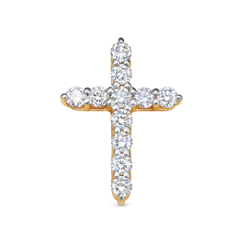 Подвеска-крест из розового золота с бриллиантом 31287-151-00-00