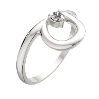 Кольцо из серебра с фианитом 0210343