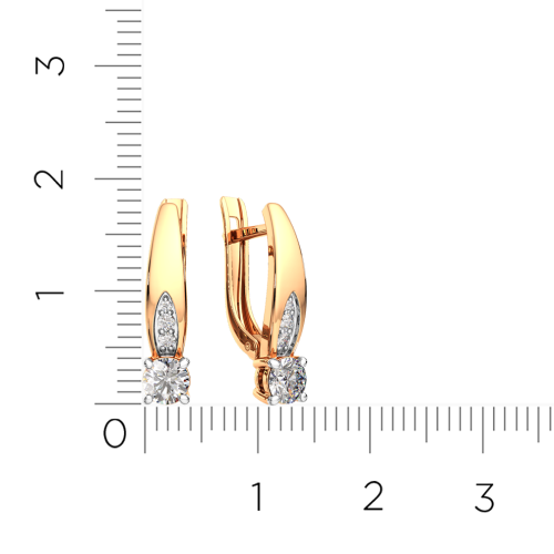 Серьги из розового золота с фианитами 3101609.14K.R фото 4