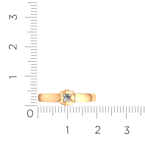 Кольцо помолвочное из розового золота с фианитом 2101349.9K.R фото 5