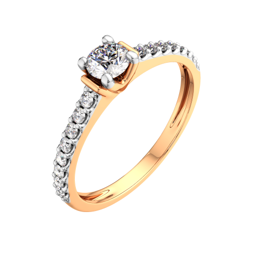 Кольцо из розового золота с бриллиантом 2D00376.14K.R фото 2