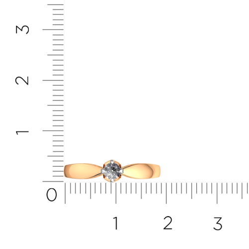 Кольцо помолвочное из розового золота с бриллиантом 2D00215.14K.R фото 6