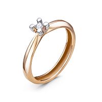 Кольцо помолвочное из розового золота с бриллиантом БР110006