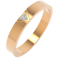 Кольцо обручальное из розового золота с бриллиантом 1D3083.14K.R
