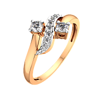 Кольцо из розового золота с фианитом 2101531.14K.R