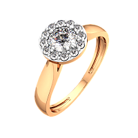 Кольцо из розового золота с фианитом 2101261.14K.R