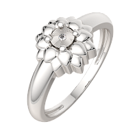 Кольцо из серебра с бриллиантом 02D0053