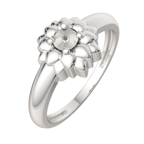 Кольцо из серебра с бриллиантом 02D0053
