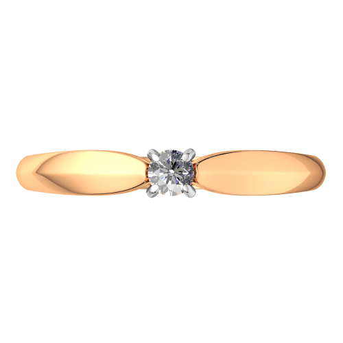 Кольцо помолвочное из розового золота с бриллиантом 2D00207.14K.R.ZZ фото 3