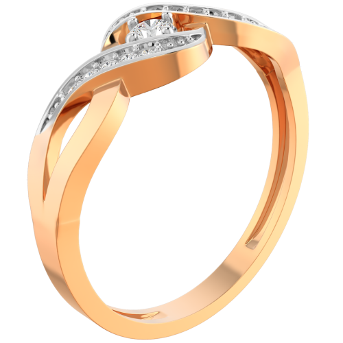 Кольцо из розового золота с фианитом 210835.9K.R фото 2