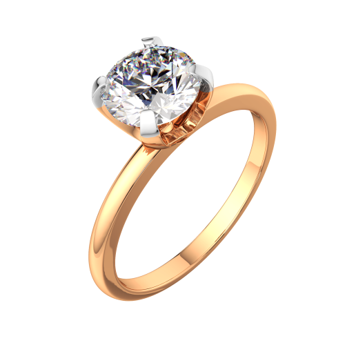 Кольцо помолвочное из розового золота с фианитом 210526 фото 2