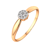 Кольцо из розового золота с фианитом 210652.14K.R