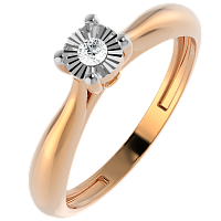 Кольцо помолвочное из комбинированного золота с бриллиантом 2D00141.14K.B