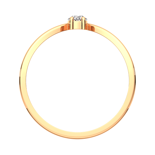 Кольцо из розового золота с фианитом 210491-CD фото 4