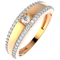 Кольцо из розового золота с фианитом 210703.14K.R