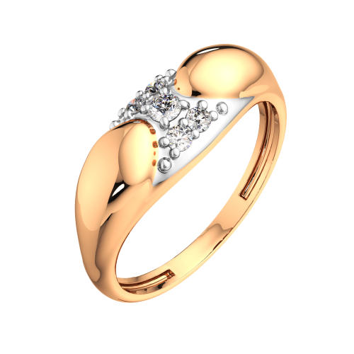 Кольцо из розового золота с фианитом 2101017.9K.R.ZZ фото 2