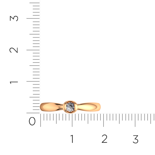 Кольцо помолвочное из розового золота с бриллиантом 2D00218.14K.R фото 6