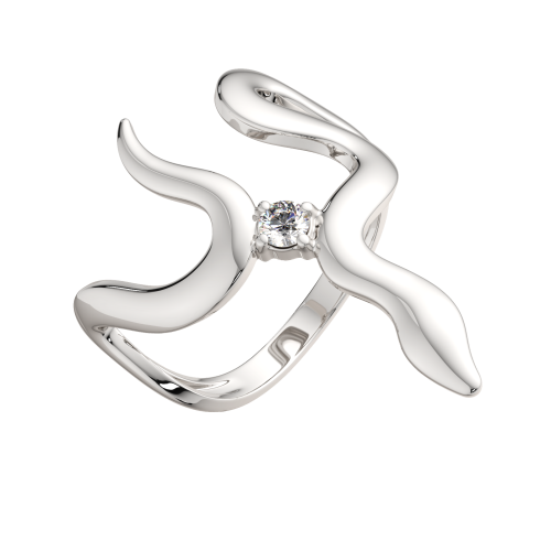 Кольцо из серебра с фианитом 0210822