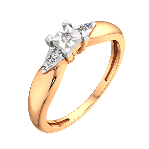 Кольцо из комбинированного золота с бриллиантом 2D00182.14K.B фото 2