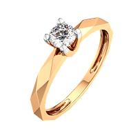 Кольцо помолвочное из розового золота с бриллиантом 2D00363.14K.R