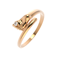 Кольцо из розового золота с бриллиантом 2D0061-9K