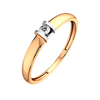 Кольцо помолвочное из розового золота с бриллиантом 2D00104.14K.R