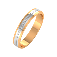 Кольцо обручальное из комбинированного золота 143023/B