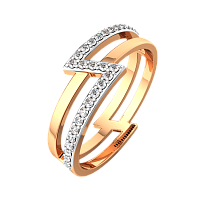 Кольцо из розового золота с фианитом 2101241.14K.R