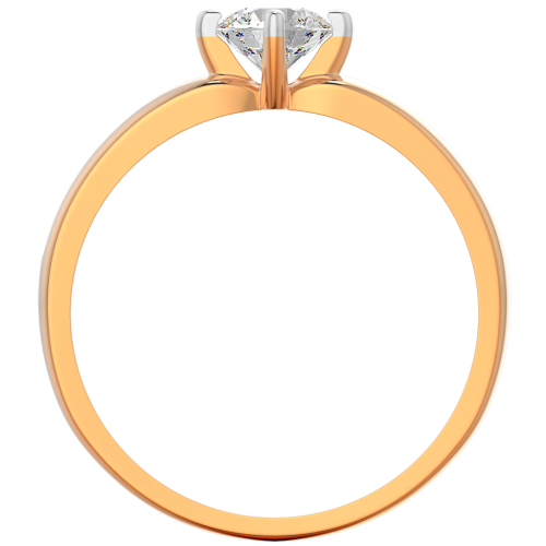 Кольцо помолвочное из комбинированного золота с фианитом 210512-9K фото 4