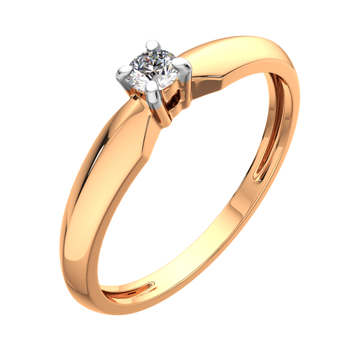 Кольцо помолвочное из розового золота с бриллиантом 2D00220.14K.R фото 2