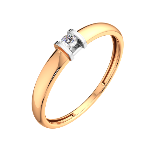 Кольцо помолвочное из розового золота с бриллиантом 2D00104.14K.R фото 2