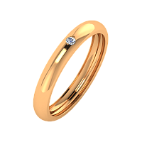 Кольцо обручальное из розового золота с бриллиантом 1D3048