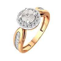 Кольцо из комбинированного золота с бриллиантом 2D00477.14K.B