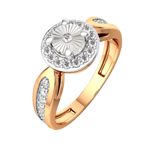 Кольцо из комбинированного золота с бриллиантом 2D00477.14K.B