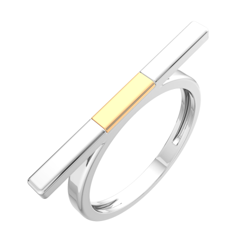Кольцо из комбинированного серебра 0200070.G14K фото 2