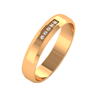 Кольцо обручальное из розового золота с фианитом 154024