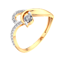 Кольцо из розового золота с фианитом 2101068.14K.R