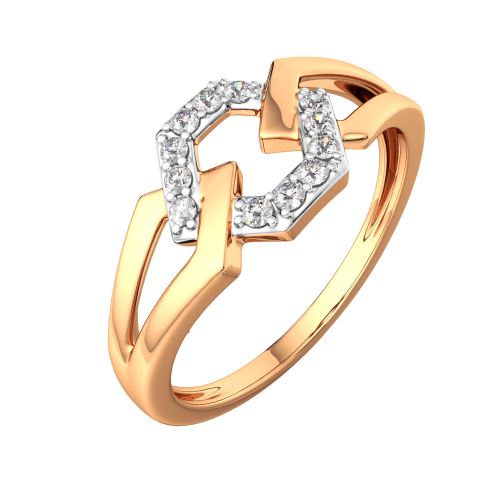 Кольцо из розового золота с фианитом 2101590.14K.R фото 2
