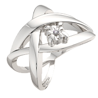 Кольцо из серебра с бриллиантом 02D0015