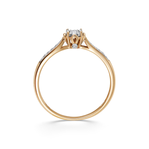 Кольцо помолвочное из розового золота с бриллиантом 11493-159-46-00 фото 3