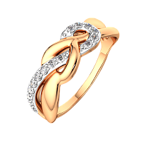 Кольцо из розового золота с фианитом 2101123.14K.R
