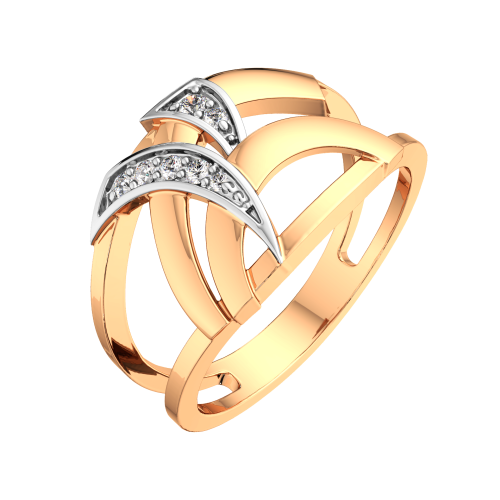 Кольцо из розового золота с фианитом 210947.9K.R.ZZ фото 2