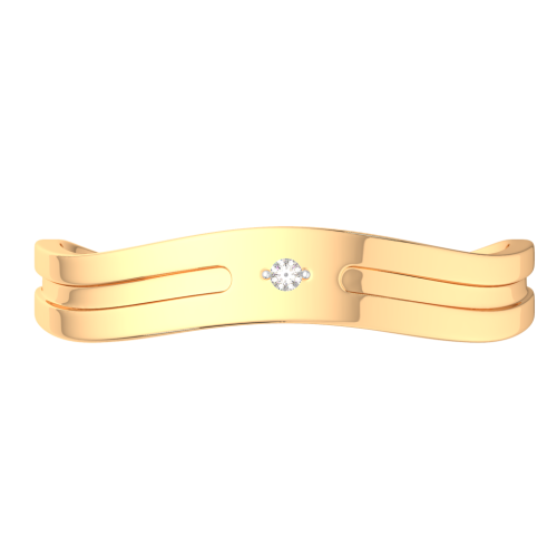 Кольцо обручальное из розового золота с фианитом 1530108.14K.R фото 3