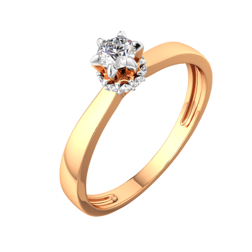 Кольцо помолвочное из розового золота с бриллиантом 2D00253.14K.R.ZZ фото 2