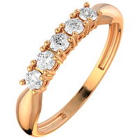 Кольцо из розового золота с фианитом 210709.14K.R