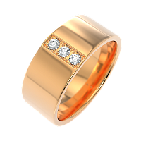 Кольцо обручальное из розового золота с бриллиантом 1D7098.14K.R